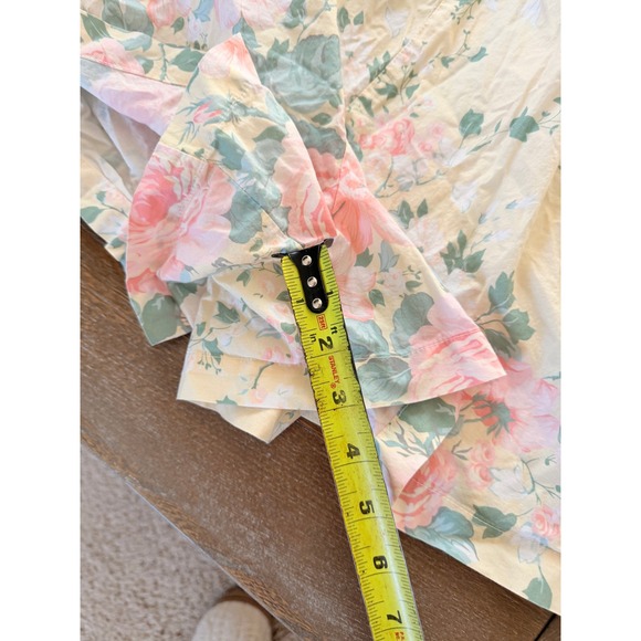 Selkie Hampton Floral Puff Sleeve Romper Women Yellow Pastel Size Large - Picture 11 of 12